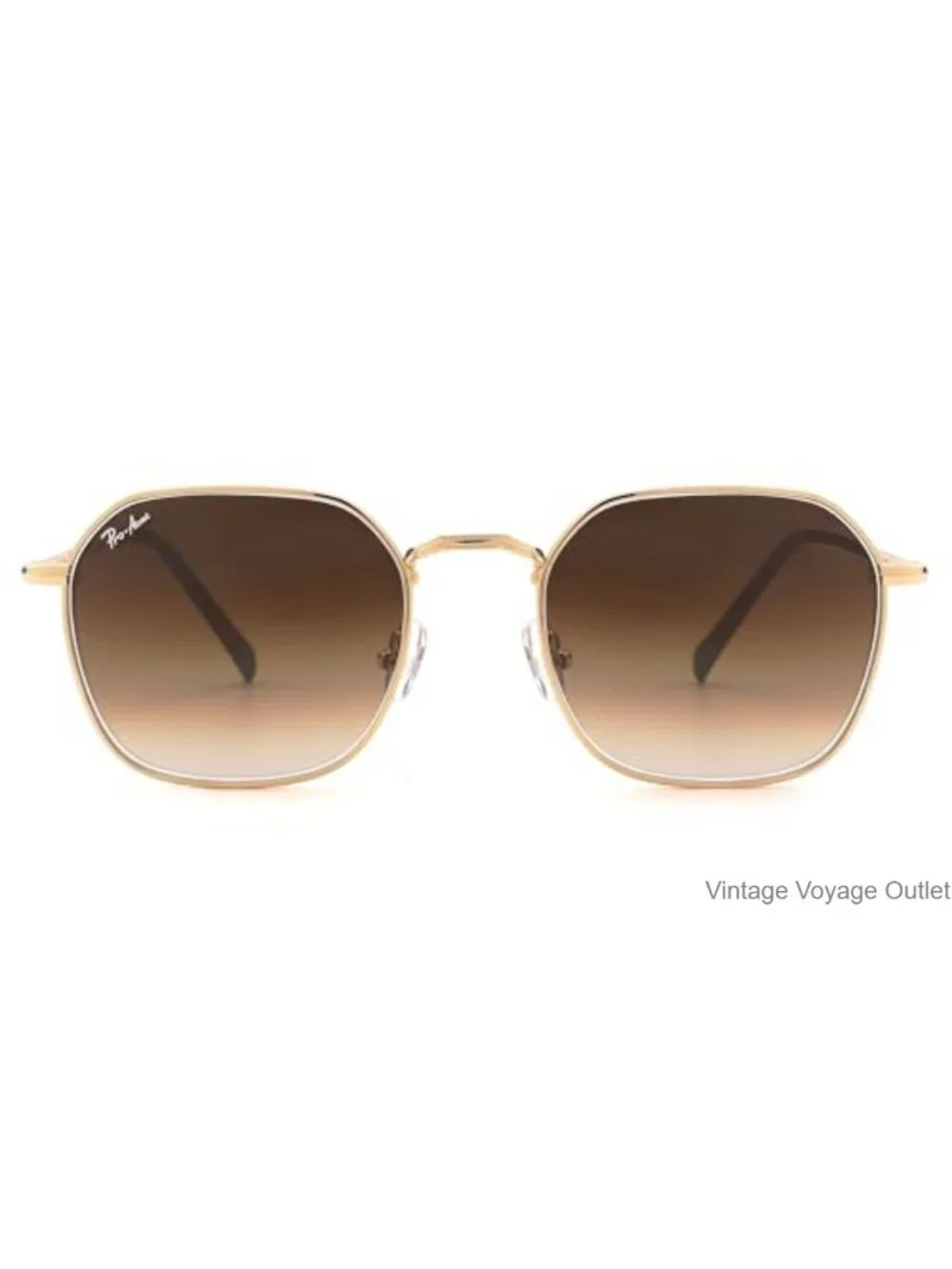 Hexagonal Sunglasses with 100% Real Glass Lens UV400 Metal Frame